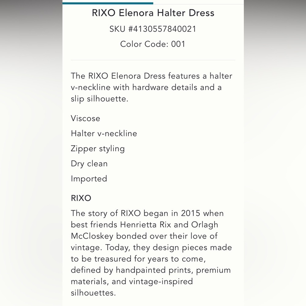 🎉SUPER RARE🎉 Rixo Anthropologie NWT RIXO Elenora Halter Dress size 6. - Picture 6 of 7